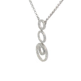 14K WHITE GOLD .40CT H SI1 ROUND DIAMOND CIRCLE GRADUATED NECKLACE